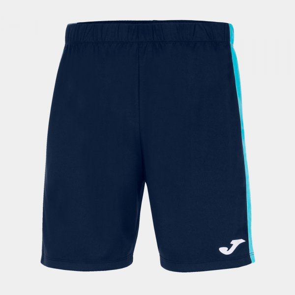 NAVY BLUE-FLUORESCENT TURQUOISE BLUE ACADEMY SHORTS