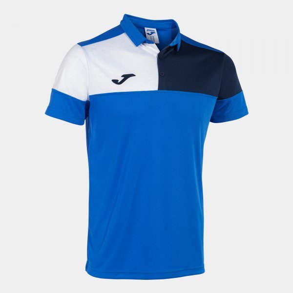 CREW V SHORT SLEEVE POLO ROYAL NAVY WHITE