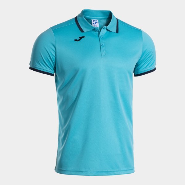 COMBI PREMIUM SHORT SLEEVE POLO FLUOR TURQUOISE NAVY BLUE