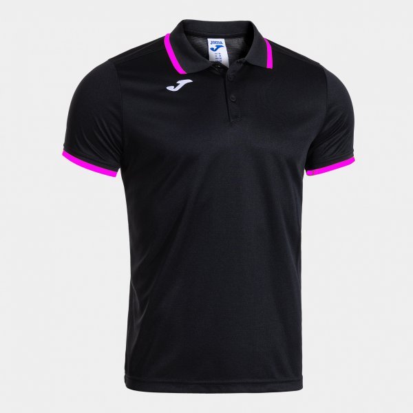 COMBI PREMIUM SHORT SLEEVE POLO BLACK FLUOR PINK