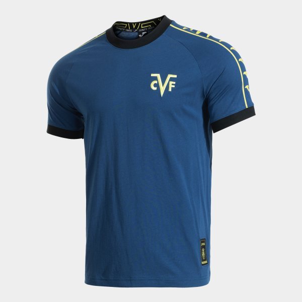 VILLARREAL SHORT SLEEVE T-SHIRT NAVY BLUE YELLOW