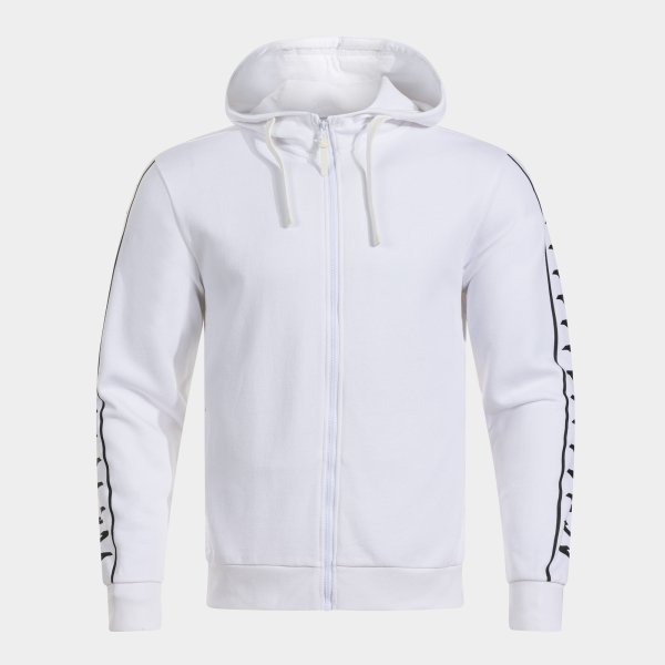 ICONO STREET ZIP-UP HOODIE WHITE BLACK XL