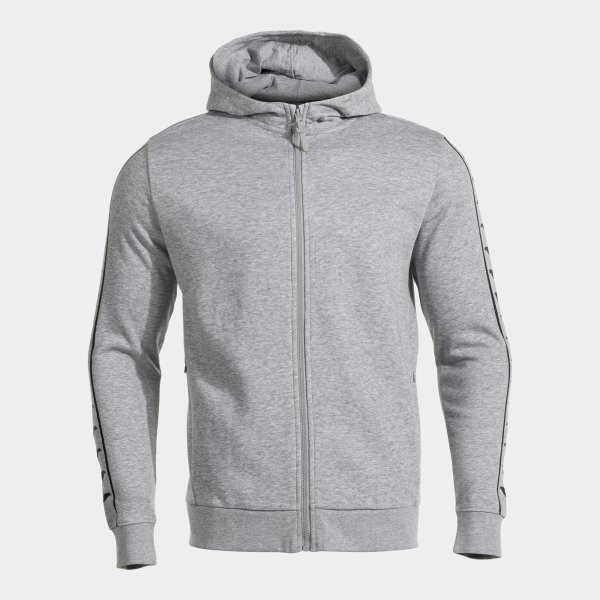 ICONO STREET ZIP-UP HOODIE LIGHT GRAY BLACK