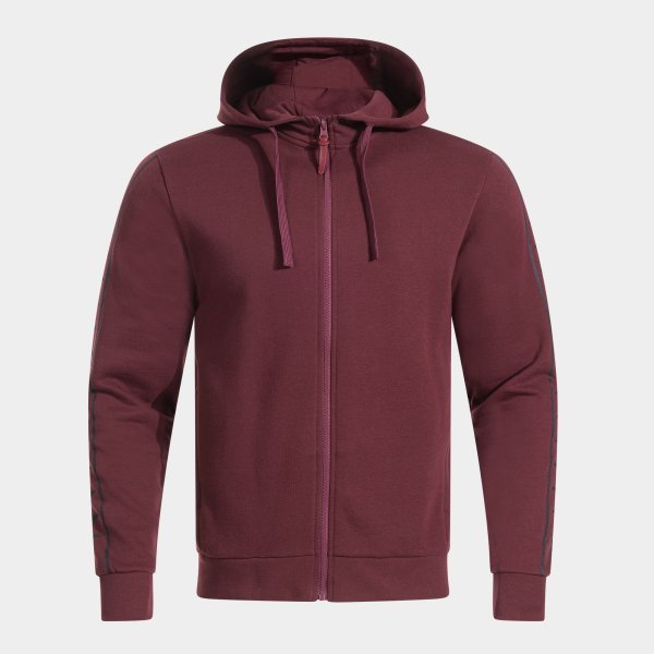 ICONO STREET ZIP-UP HOODIE BURGUNDY BLACK