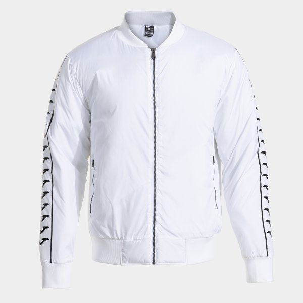 ICONO STREET BOMBER JACKET WHITE BLACK