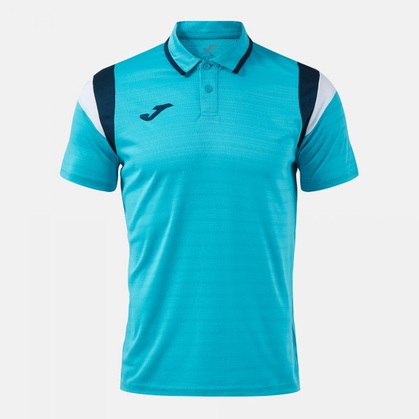 TERRA SHORT SLEEVE POLO FLUOR TURQUOISE DARK NAVY