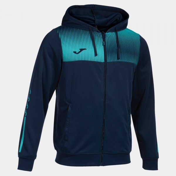 SUPERNOVA IV ZIP-UP HOODIE NAVY FLUOR TURQUOISE