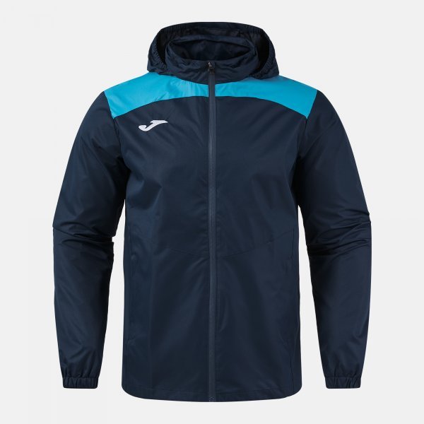 GLACIER RAINCOAT DARK NAVY FLUOR TURQUOISE