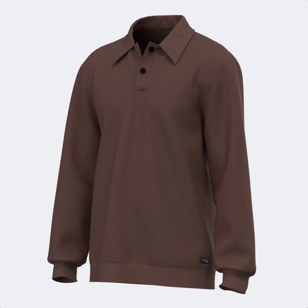 MIMETIC LONG SLEEVE POLO BROWN