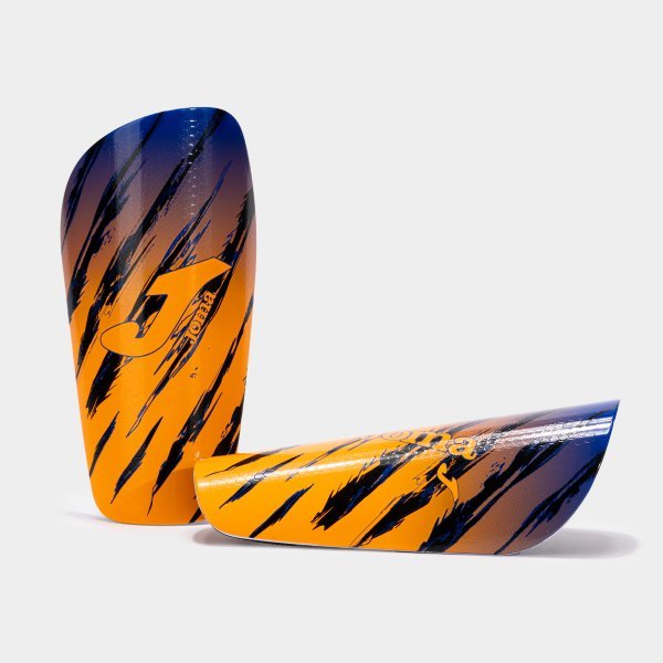 SPIDER SHIN GUARDS FLUOR ORANGE ROYAL BLUE