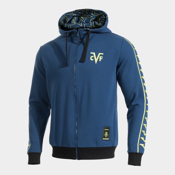 VILLARREAL ZIP-UP HOODIE NAVY BLUE YELLOW