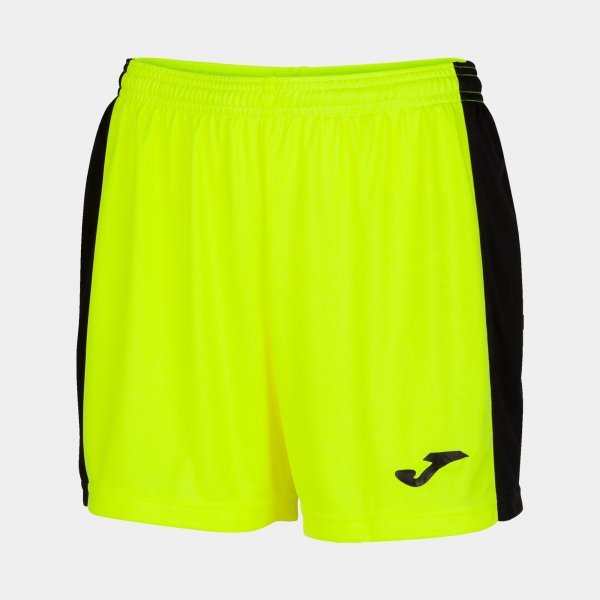 YELLOW FLUORO-BLACK MAXI SHORTS