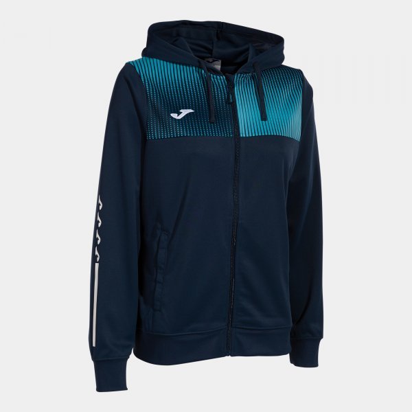 SUPERNOVA IV ZIP-UP HOODIE NAVY FLUOR TURQUOISE