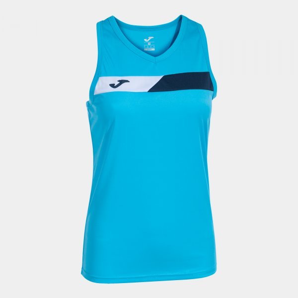 COURT SLEEVELESS SHIRT FLUOR TURQUOISE NAVY WHITE