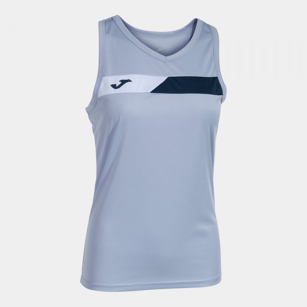COURT SLEEVELESS SHIRT SKY BLUE NAVY WHITE