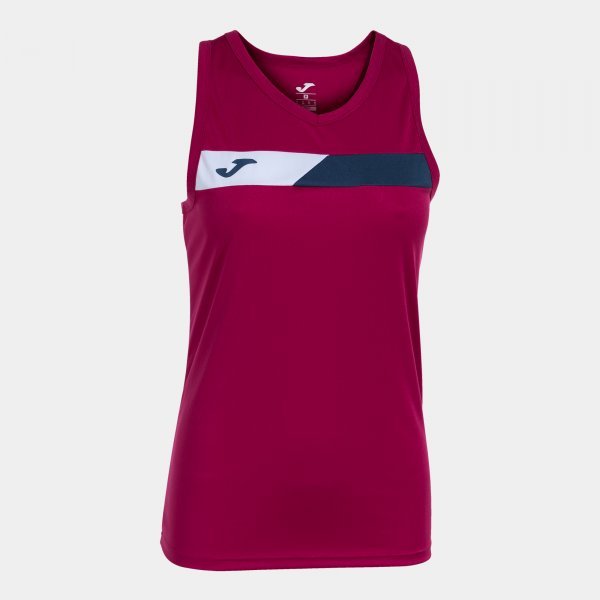 COURT SLEEVELESS SHIRT CRIMSON NAVY WHITE