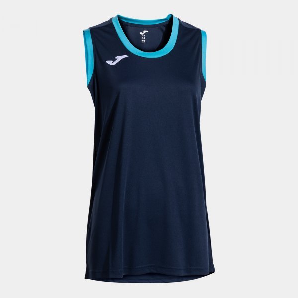 FINAL BASKET II SLEEVELESS SHIRT DARK NAVY FLUOR TURQUOISE