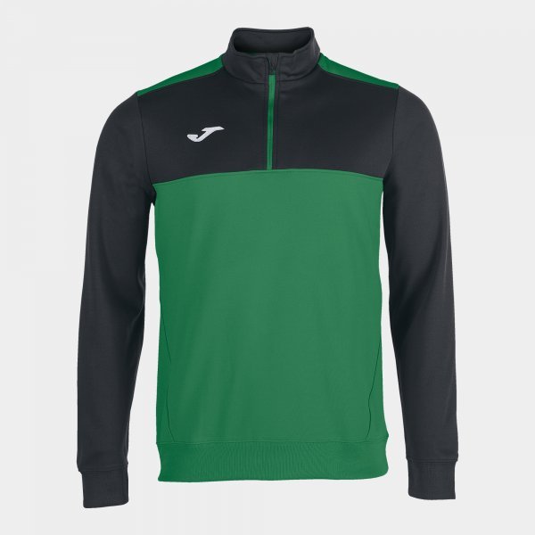 SWEATSHIRT 1/2 ZIP WINNER GREEN-BLACK